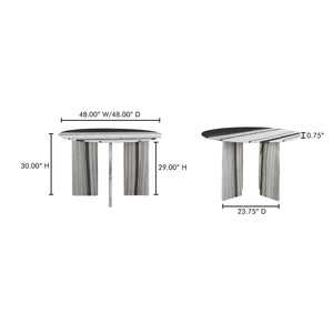Moe's Celia Round Dining Table in Panda Marble