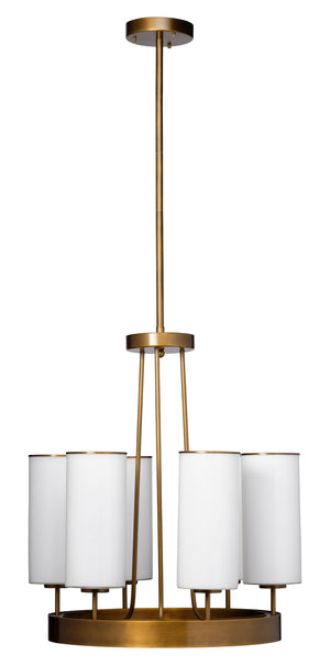Kingdom Glass 6-Light Chandelier, Antique Brass