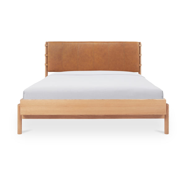 Moe's Colby Queen Bed with Leather Headboard