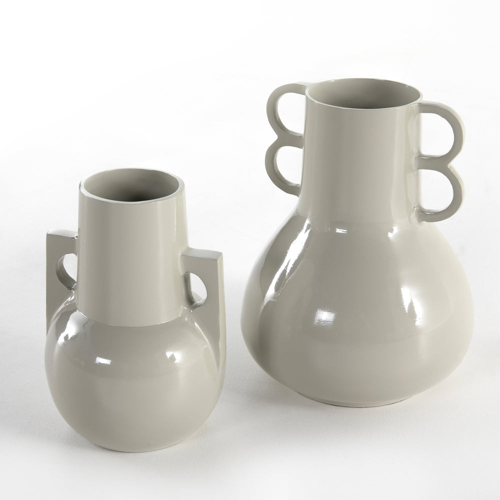 Primerose Vases In Set Of 2 In Light Grey