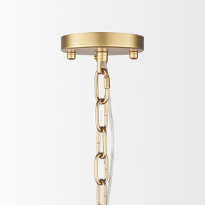 Monroe Brushed Gold Metal w/ Resin Shade 6-Light Chandelier