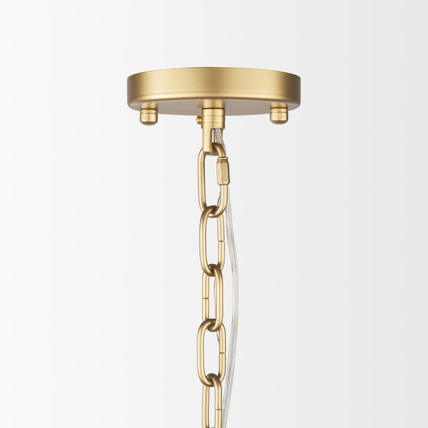 Monroe Brushed Gold Metal w/ Resin Shade 6-Light Chandelier