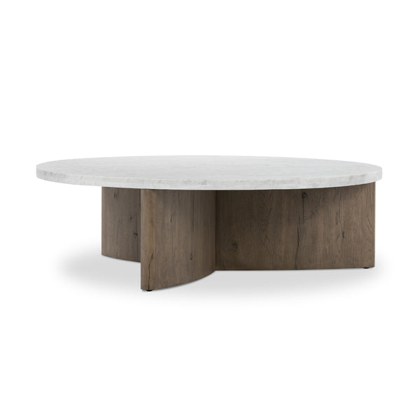Toli Coffee Table In Italian White Marble