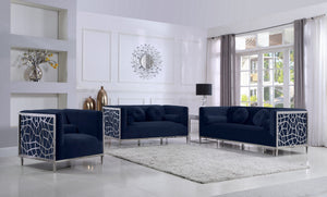 Sammy Sofa In Navy Velvet