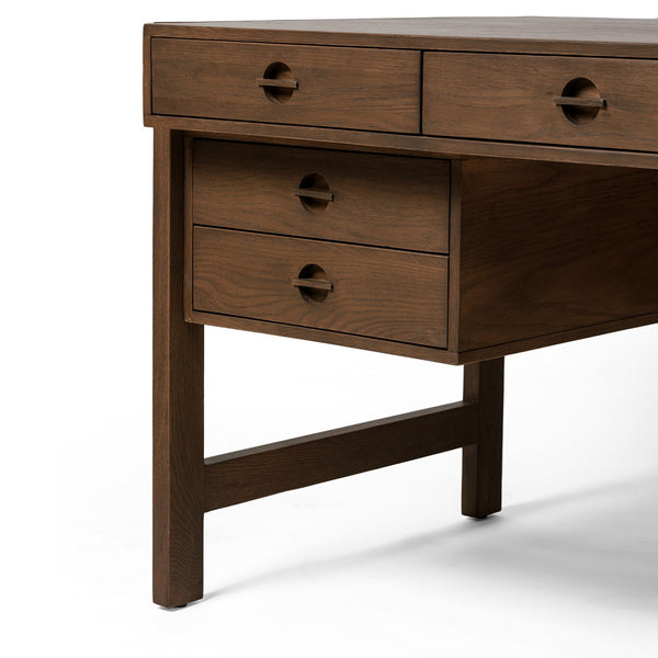 Oakley Desk - Dark Toasted Oak Veneer