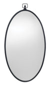 Wade Iron Oval Wall Mirror, Black
