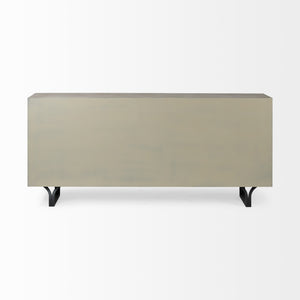 Giselle II Brown Fir Veneer W/Black Metal Leg 9 Drawer Sideboard