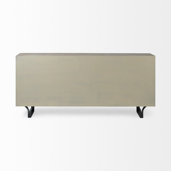 Giselle II Brown Fir Veneer W/Black Metal Leg 9 Drawer Sideboard