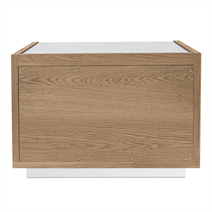 Ashcroft Nightstand Oak with Rosa Marble Top