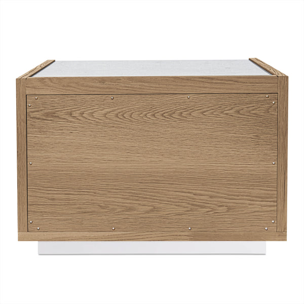 Ashcroft Nightstand Oak with Rosa Marble Top