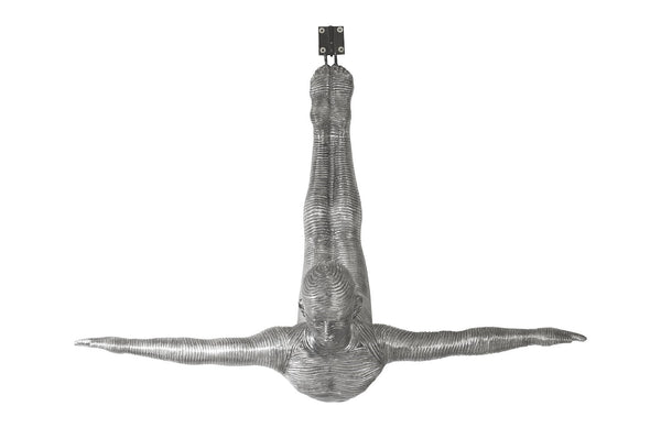 Diving Wall Sculpture, Aluminum, Large