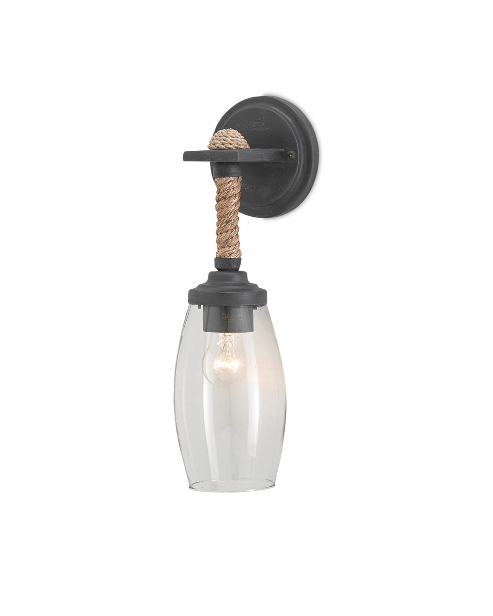 Hightider Wall Sconce In French Black & Natural