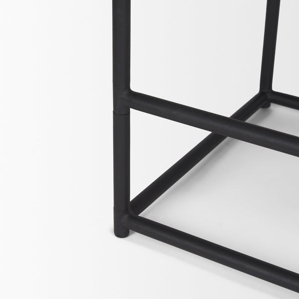 Taniel Brown Leather w/ Black Metal Counter Stool