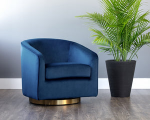 Hazel Swivel Chair - Navy Blue Sky