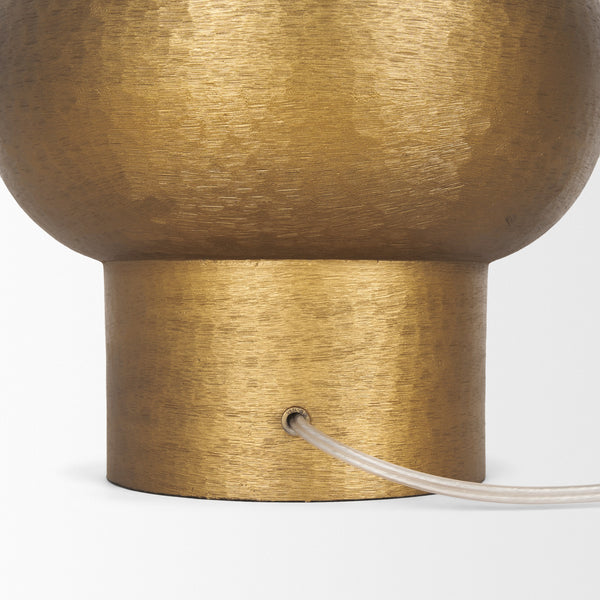Salaah Antique Gold Brushed Metal w/ Cream Shade Table Lamp