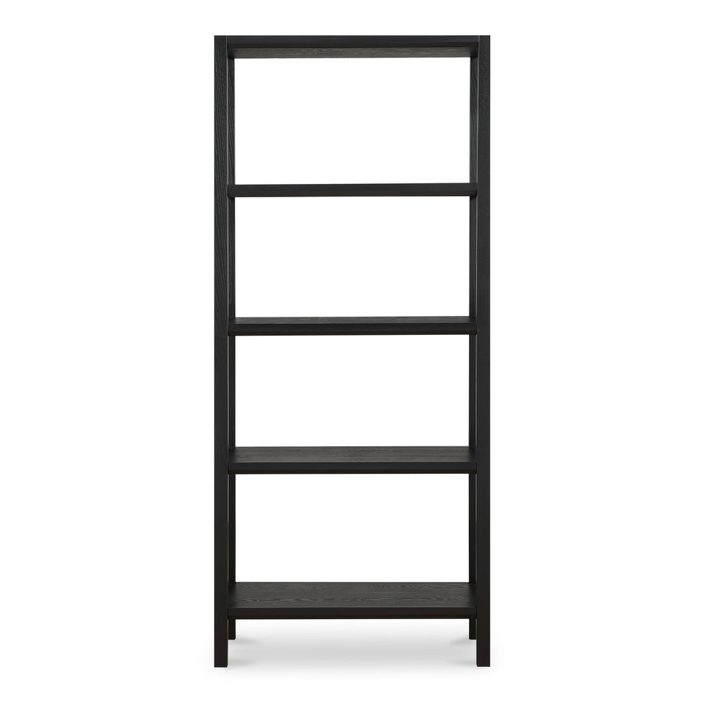 Moe's Nolan Black Bookcase with Beveled Edges