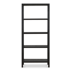 Moe's Nolan Black Bookcase with Beveled Edges