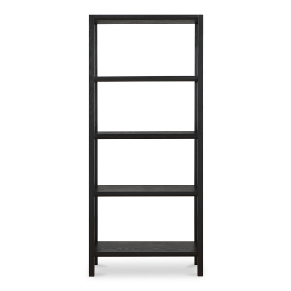 Moe's Nolan Black Bookcase with Beveled Edges