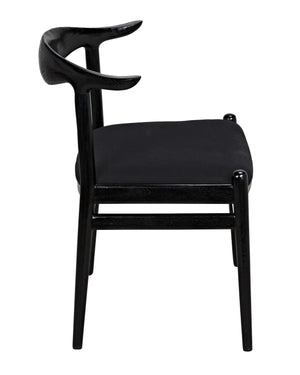 Boone Sungkai/Mindi Chair in Charcoal Black with Black Cotton Fabric