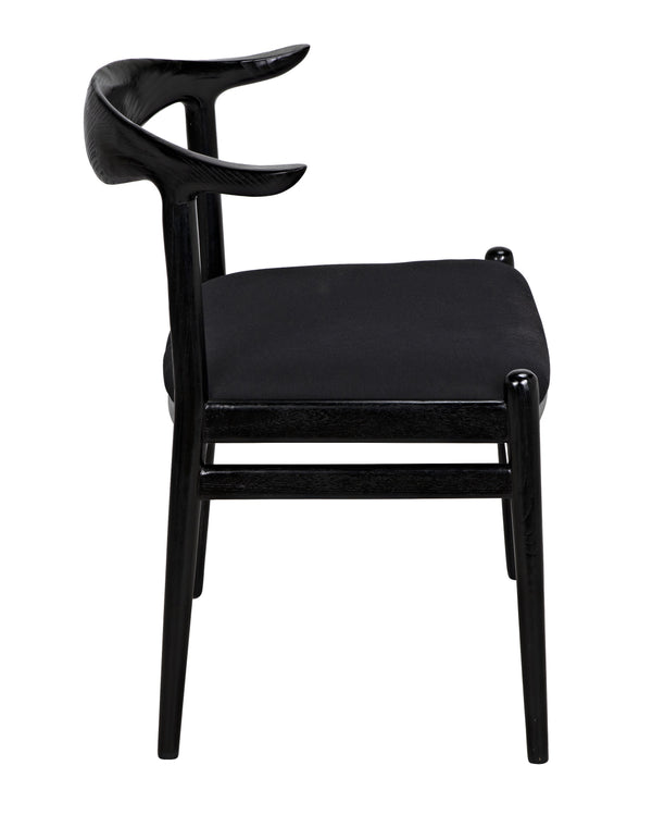 Boone Sungkai/Mindi Chair in Charcoal Black with Black Cotton Fabric