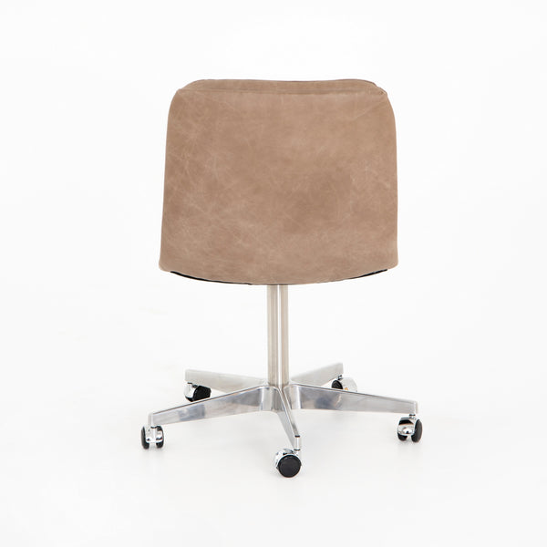 Malibu Industrial Desk Chair In Natural Washed Mushroo