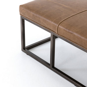 Beaumont Leather Bench-Warm Taupe Dakota