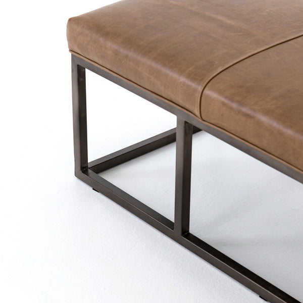 Beaumont Leather Bench-Warm Taupe Dakota