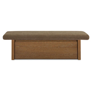 Gemma Storage Bench in Taupe Chenille