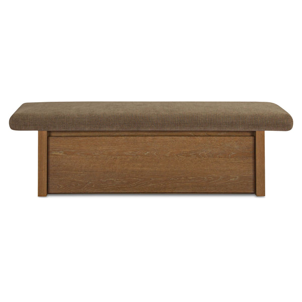 Gemma Storage Bench in Taupe Chenille