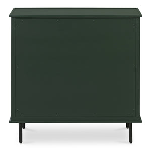 Reagan 3-Drawer Nightstand in Deep Green with Metal Handles