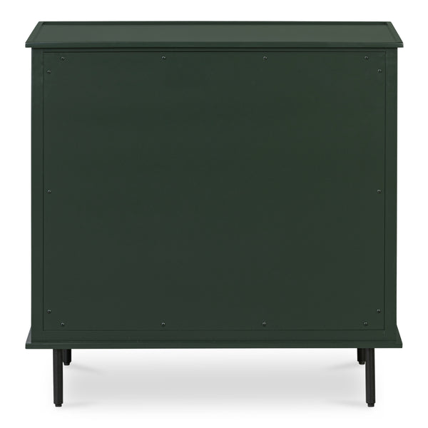 Reagan 3-Drawer Nightstand in Deep Green with Metal Handles