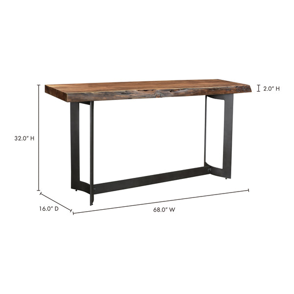 Moe's Bent Console Table in Natural Acacia Wood