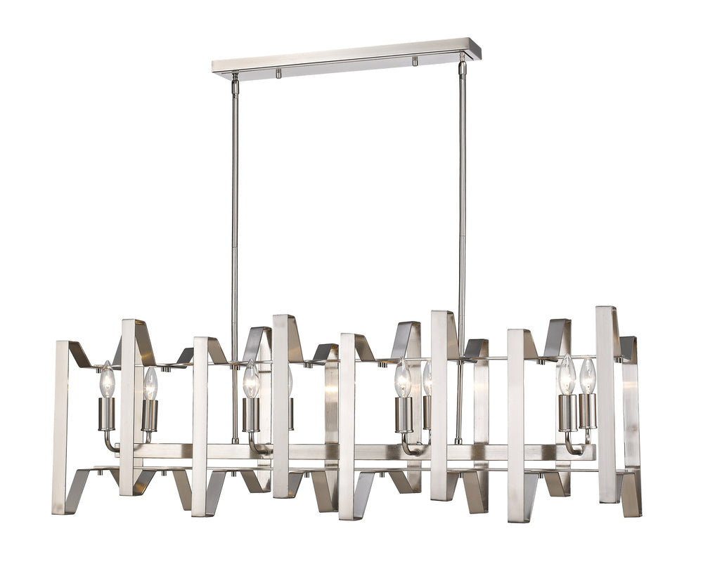 Marsala 8 Light Island/Billiard in Brushed Nickel Finish