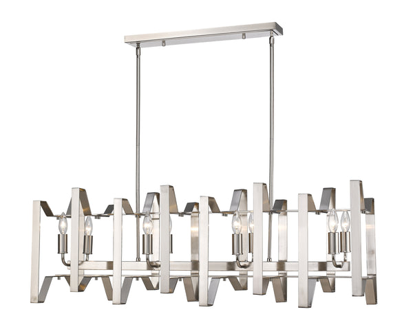 Marsala 8 Light Island/Billiard in Brushed Nickel Finish