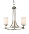 Bordeaux 3 Light Chandelier in Brushed Nickel Finish