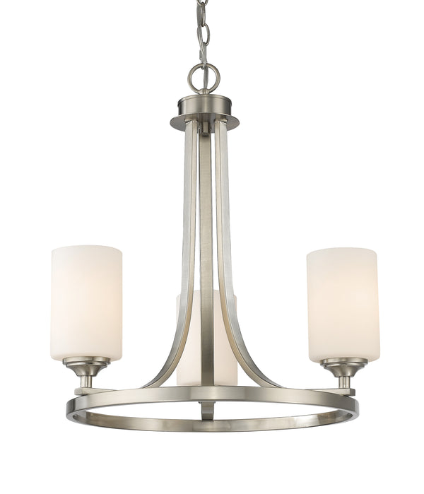 Bordeaux 3 Light Chandelier in Brushed Nickel Finish