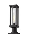 Glenwood 1 Light Outdoor Pier Mounted Fixture in Black Finish