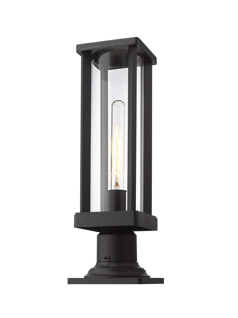 Glenwood 1 Light Outdoor Pier Mounted Fixture in Black Finish