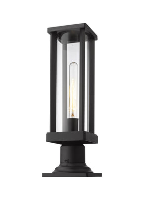 Glenwood 1 Light Outdoor Pier Mounted Fixture in Black Finish