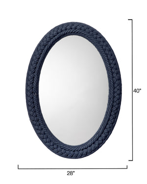 Club Cotton Rope Braided Oval Wall Mirror