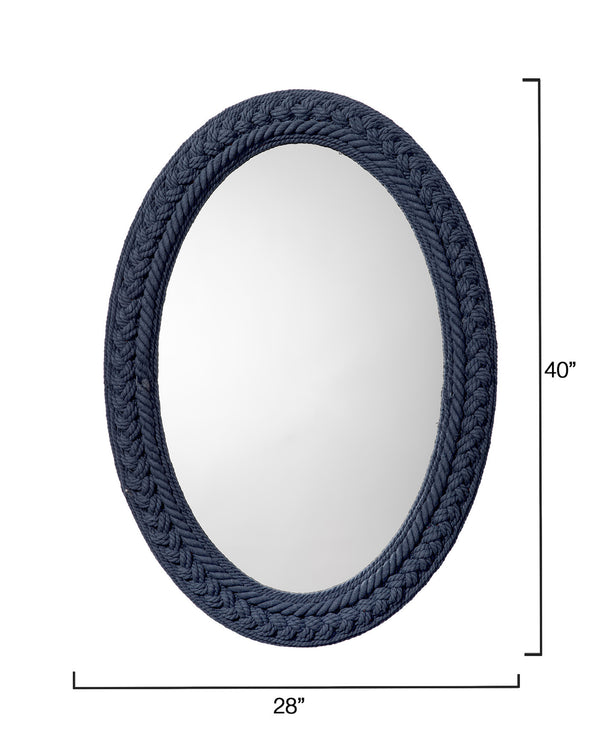 Club Cotton Rope Braided Oval Wall Mirror