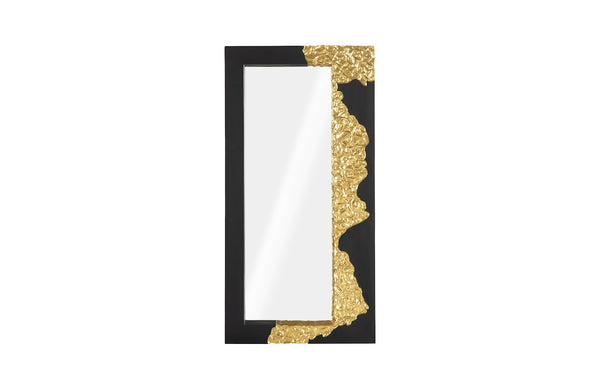 Mercury Mirror, Rectangle, Black, Gold Leaf