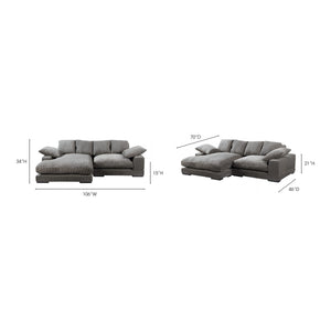 Moe's Plunge Sectional in Charcoal with Flip Chaise