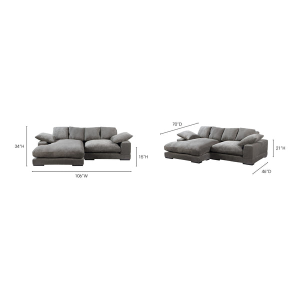 Moe's Plunge Sectional in Charcoal with Flip Chaise