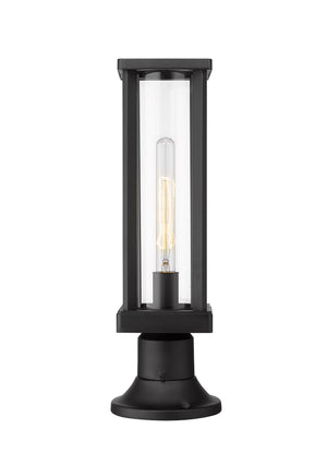 Glenwood 1 Light Outdoor Pier Mounted Fixture in Black Finish