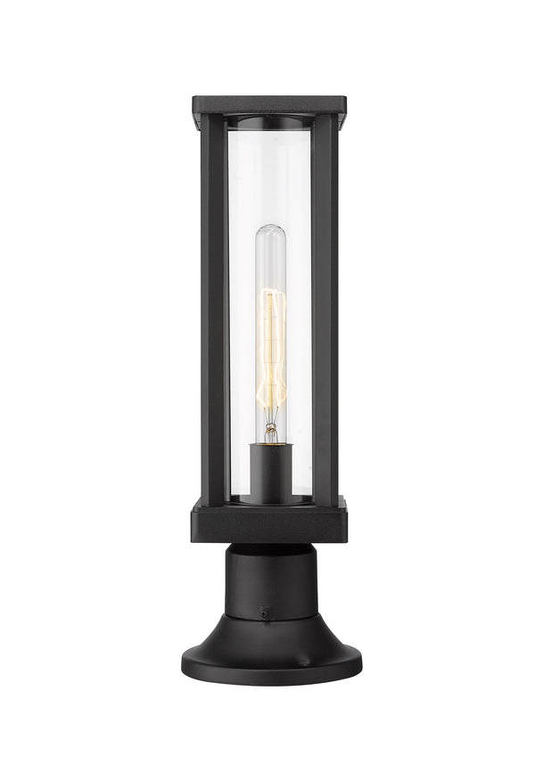 Glenwood 1 Light Outdoor Pier Mounted Fixture in Black Finish