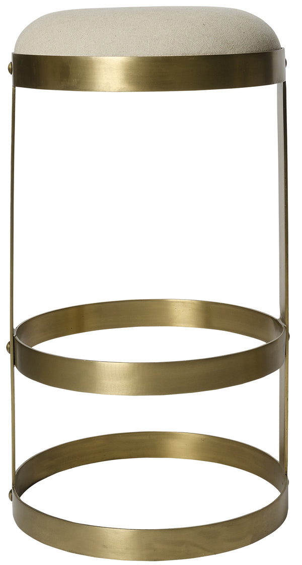 Dior Bar Stool, Metal with Brass Finish
