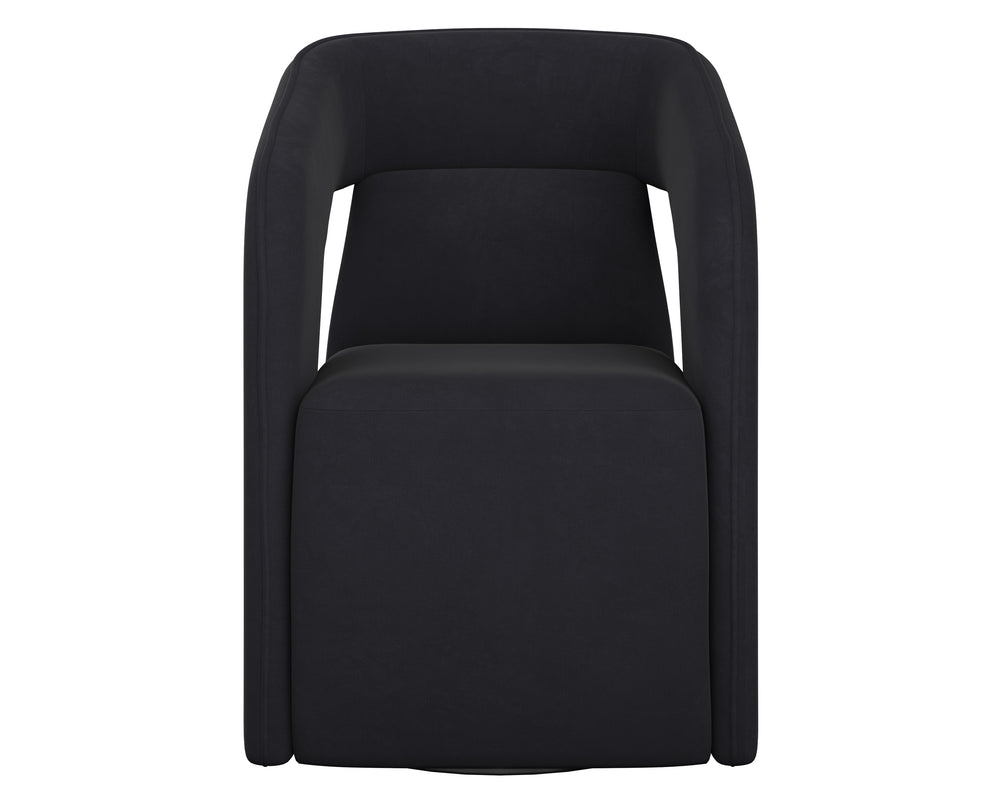 KENDRICK WHEELED DINING ARMCHAIR - ABBINGTON BLACK