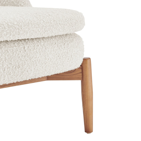 Adriana KD Fabric Accent Chair Walnut Legs, Solana Beige