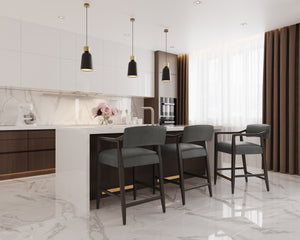 KEAGAN COUNTER STOOL - BRENTWOOD CHARCOAL LEATHER